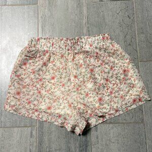 Bailey Rose Floral Elastic Ruffle Waist High Rise Shorts with Liner Size Small